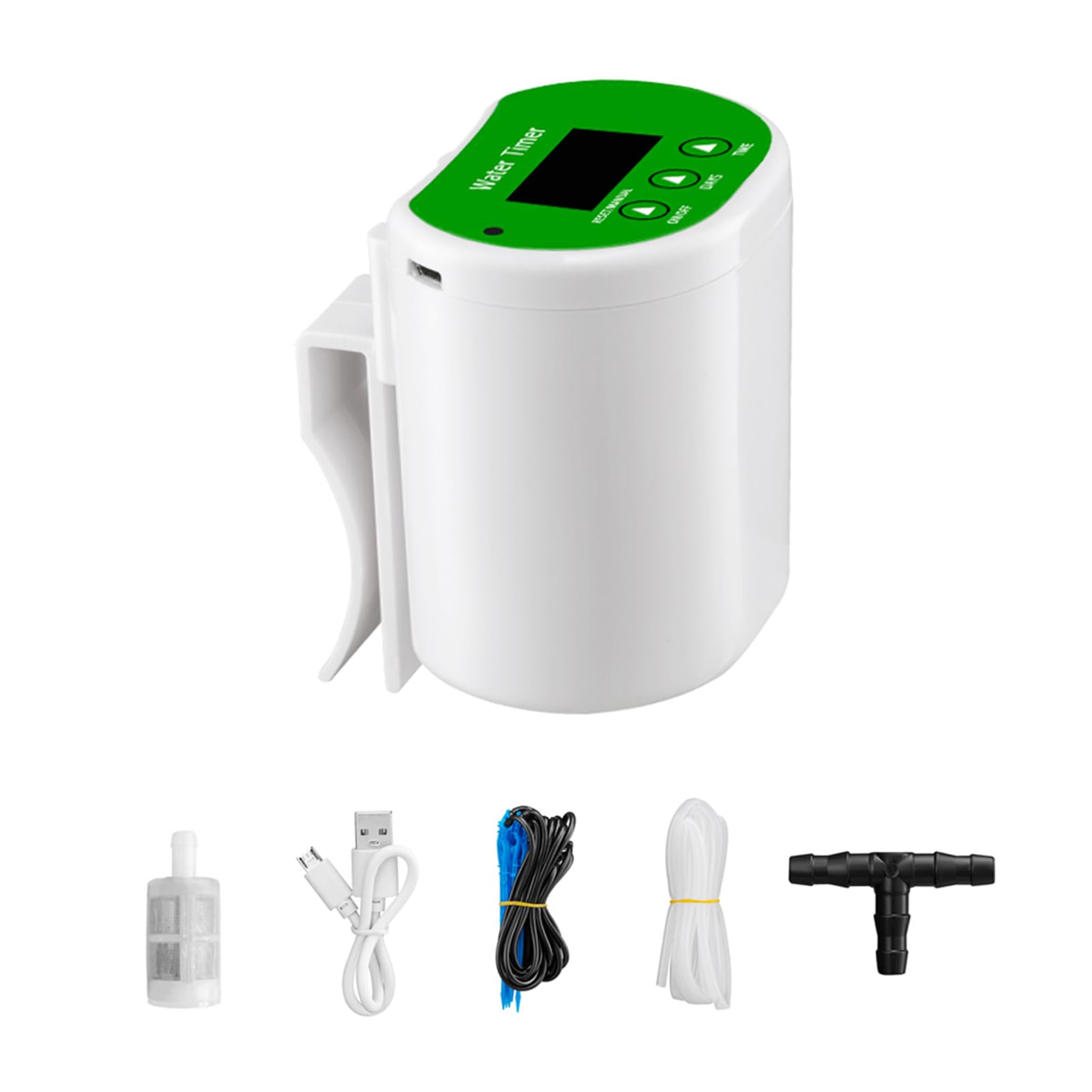 Tbest Automatic Watering System for Potted Plants, Intelligent Timer with Digital Display, Irrigation Duration 1-90s & Interval 1-10 Days, Battery Operated Drip Irrigation Kit for (for 4 Pots Plants)