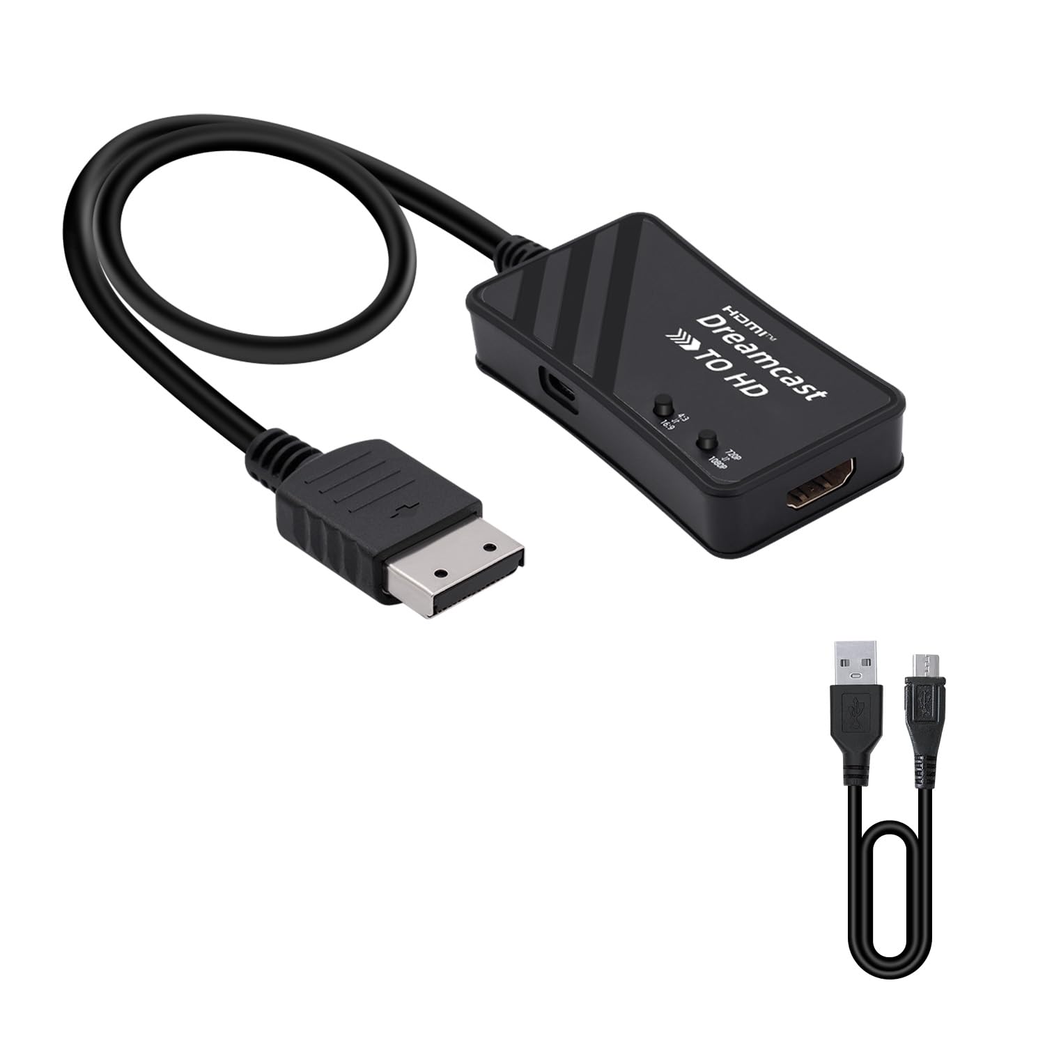 Mcbazel Adaptateur Sega Dreamcast vers HDMI, Accessoires de Jeux Vidéo Convertisseur HDMI Câble D'interface Multimédia HD pour Console Sega Dreamcast