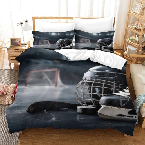 Housse de couette hockey en microfibre douce premium avec fermeture éclair