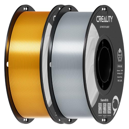 Image of Creality Silk PLA Filament 1.75mm Gold&Sliver, Shiny Metallic 3D Printer Filament 1Kg Spool, Dimensional Accuracy + /- 0.02mm, Compatible with Most FDM 3D Printers(Gold)
