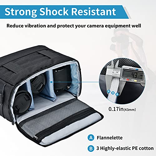 ATHEM SLR Kameratasche, Fototasche Für Spiegelreflexkameras, Kamera Umhängetasche, wasserdichte, Stoßfeste DSLR… – Bild 6