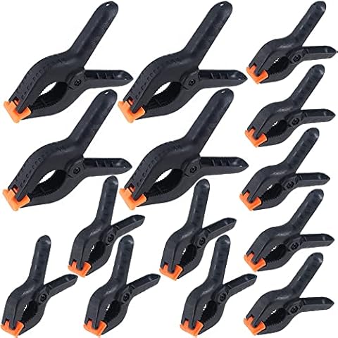 Nylon Spring Clamps,14 Piece Plastic Strong Grip Clips-4 Inch and 6 Inch, The Jaws Open to 60mm Cover