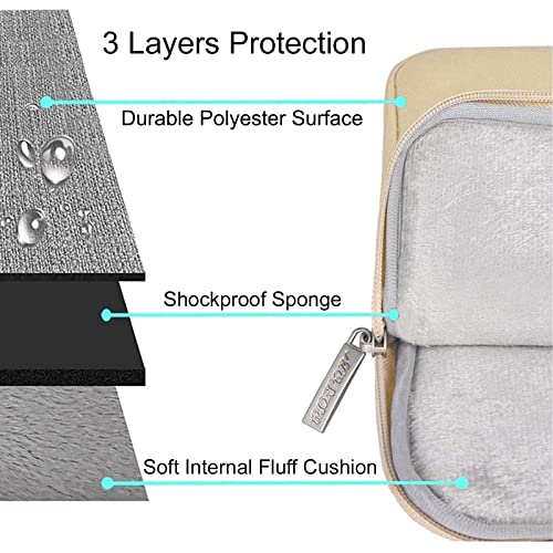 Image of MOSISO Laptop Sleeve Bag Compatible with 13-13.3 inch MacBook Pro, MacBook Air, Notebook Computer, Vertical Style Water Repellent Polyester Protective Case Cover with Pocket, Camel