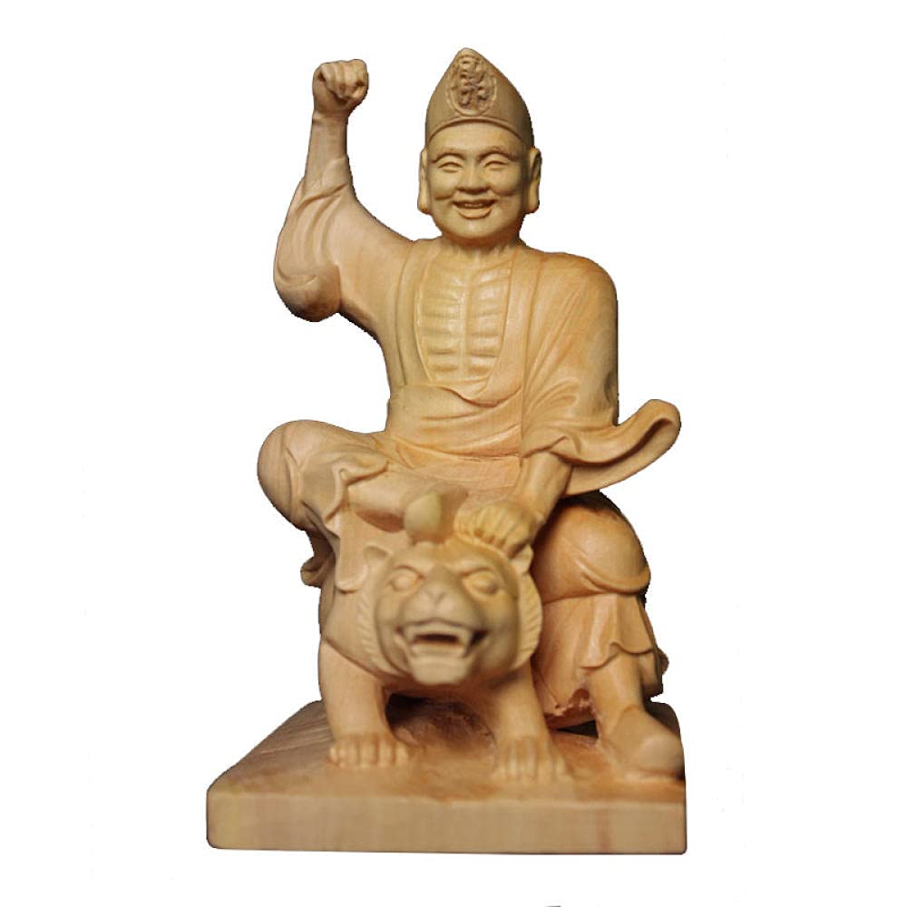 Decor Figurine Handicraft Statue Statues Decor Wood Carving Ornaments Fuhu Luohan, Jigong Taoist Statues, Temples and Temples, Praying and enshrining Ornaments