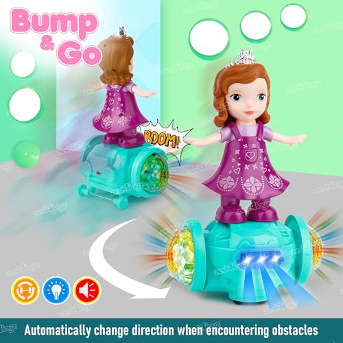 Image of Zest 4 Toyz Musical Toy for Kids 360 Degree Rotating Dancing Dolls for Girls with Light & Sound Toy Bump and Go Activity Play Toys for Toddlers Birthday Gift for Kids 1 Years+ (Pack of 1)