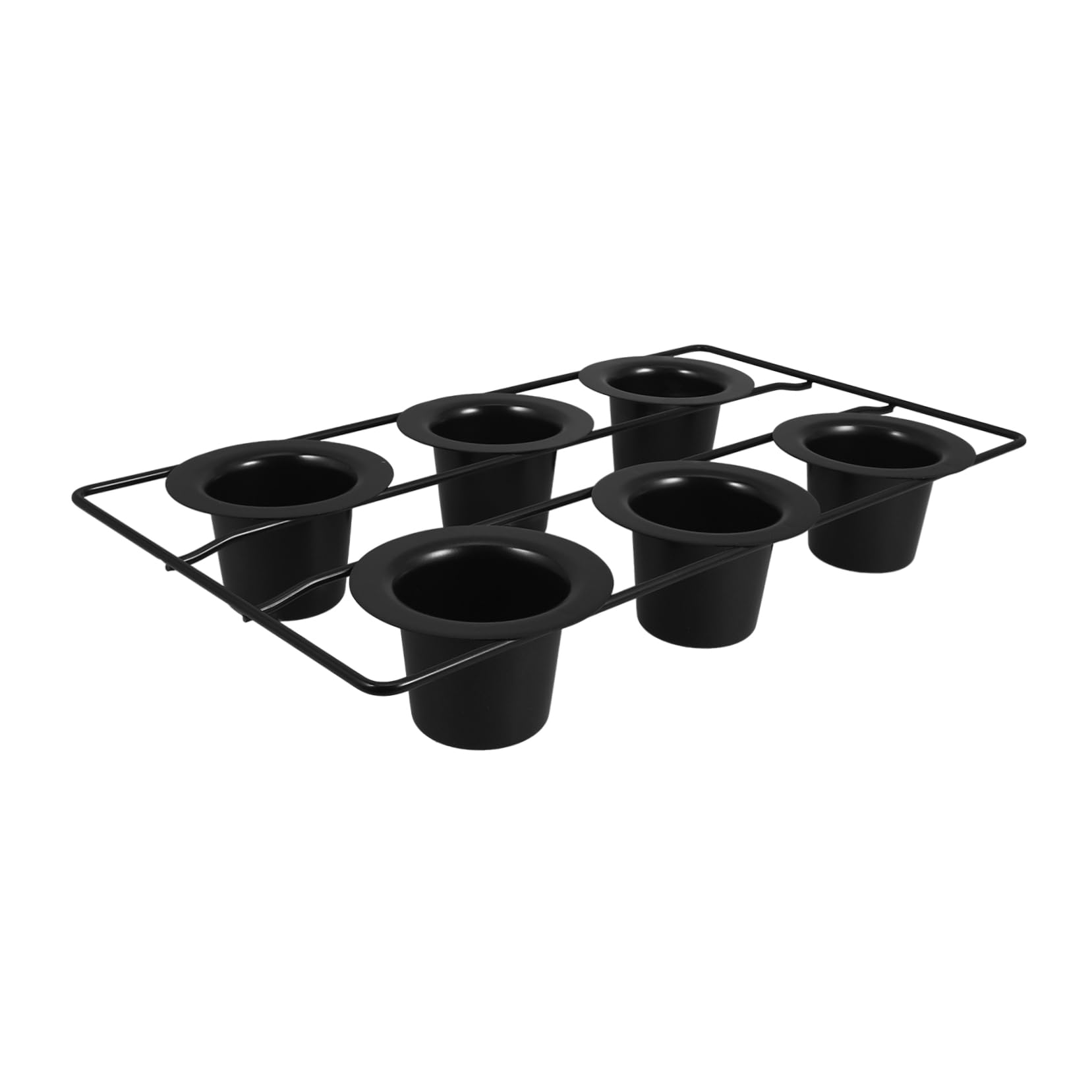 6 Cavités Moule à Muffins en Acier au Carbone Noir Antiadhésif