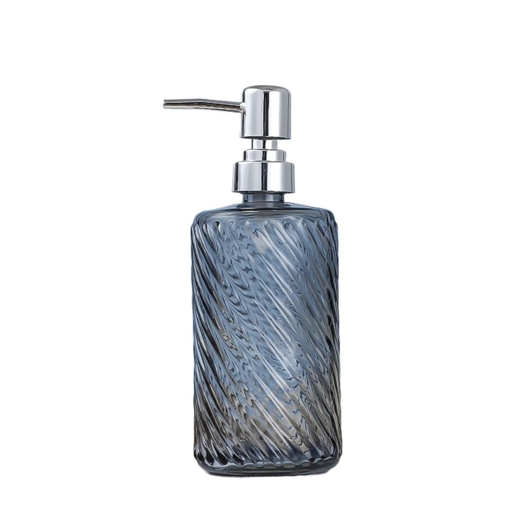 Cyairong-22 Gris Soap Dispenser Bathroom Glass Push Lotion Bottle 500Ml Soap Holder Transparent Cylindrical 5 Colors(Gris)