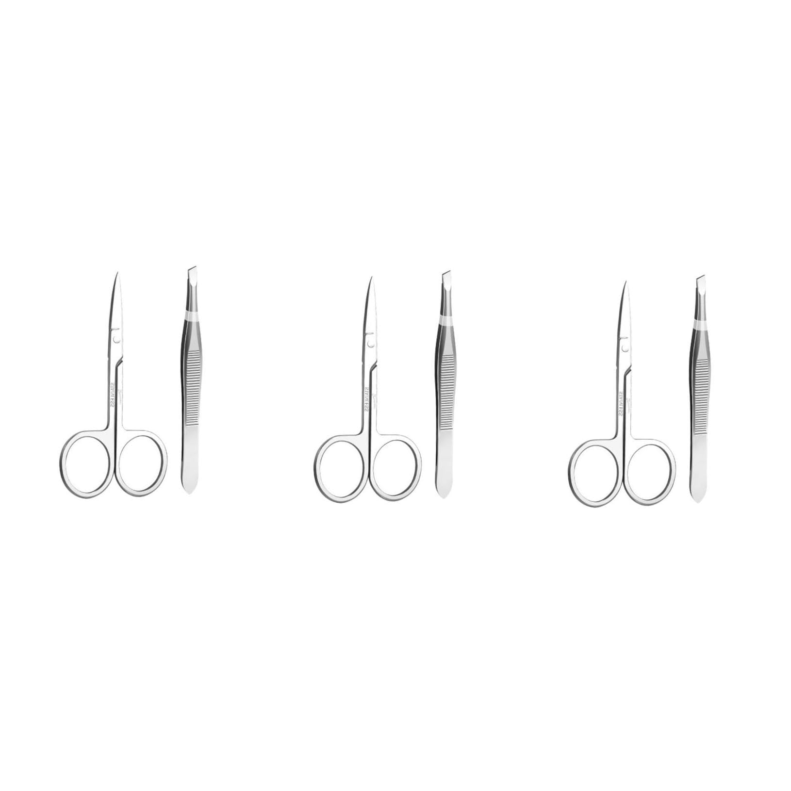 SHERCHPRY 3 Set set per rifinire sopracciglia per sopracciglia tagliacapelli per donne kit pinzette per sopracciglia fermagli per sopracciglia Acciaio inossidabile
