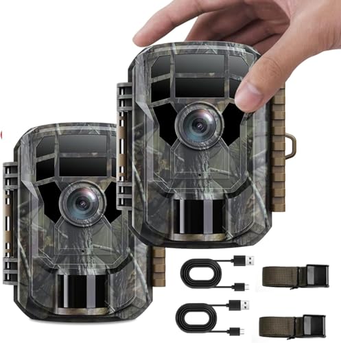 CAMPARKCAM 2 Pack Trail Camera - Game Camera 36MP 2K Motion Activated Trail Cam Scouting Hunting Cam Wildlife with 2.0 LCD Screen 120° Wide Angle Lens Night Vision Waterproof IP66