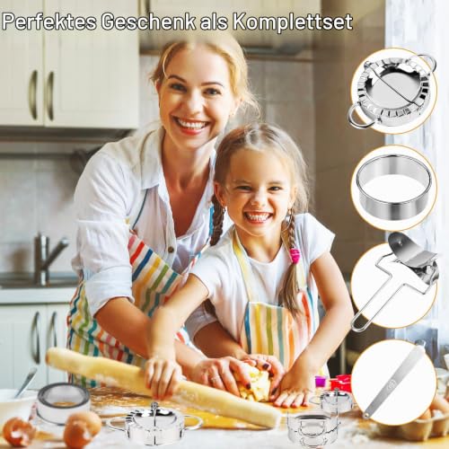 Foto von Edelstahl Ravioli Dumpling Maker 8 Stück Ravioli Dumpling Former Ravioli Ausstecher maultaschen former Edelstahl Knödel Ravioliformer Set für Küche Werkzeuge Knödel Ravioli Biscuit Cutters