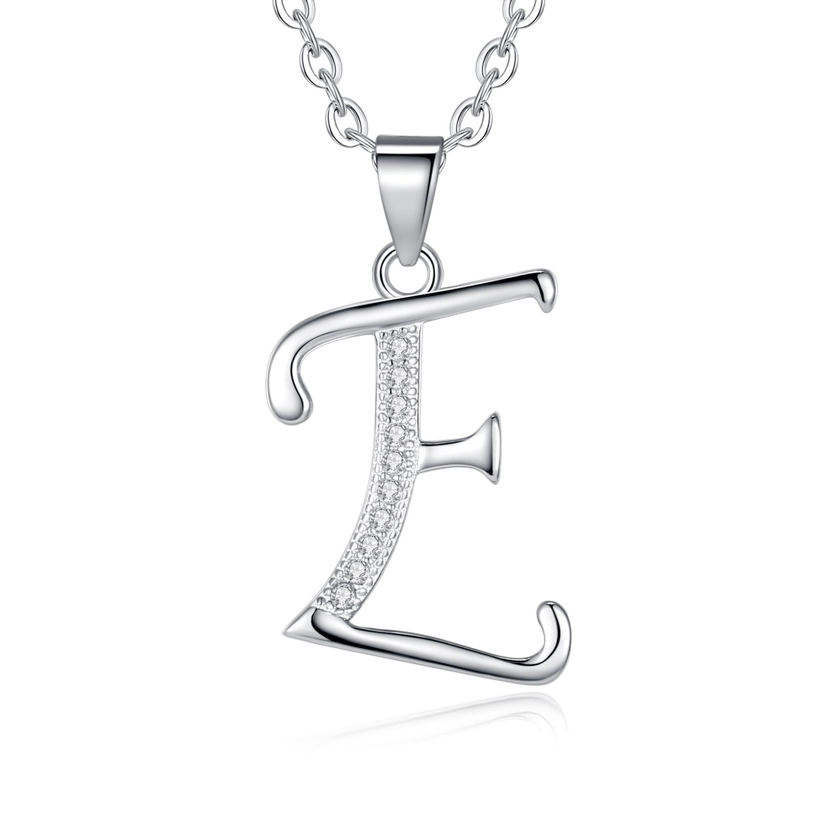 VIKI LYNN Initial Necklace for Women 925 Sterling Silver Letter pendant Necklace A to Z with Cubic Zirconia Silver Letter Charm Necklace Anniversary, Birthday, Graduation Gift for Women, Mom, Her