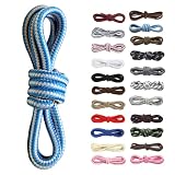 [Amerlery] 靴ひも 丸紐 シューレース 100cm 120cm 140cm 160cm 4mm幅 ブーツ用 靴紐 Shoelaces 2足分(4本) 適合登山靴、ブーツ、作業靴、カジュアルシューズ (スカイブルー/ホワイト, 80cm)