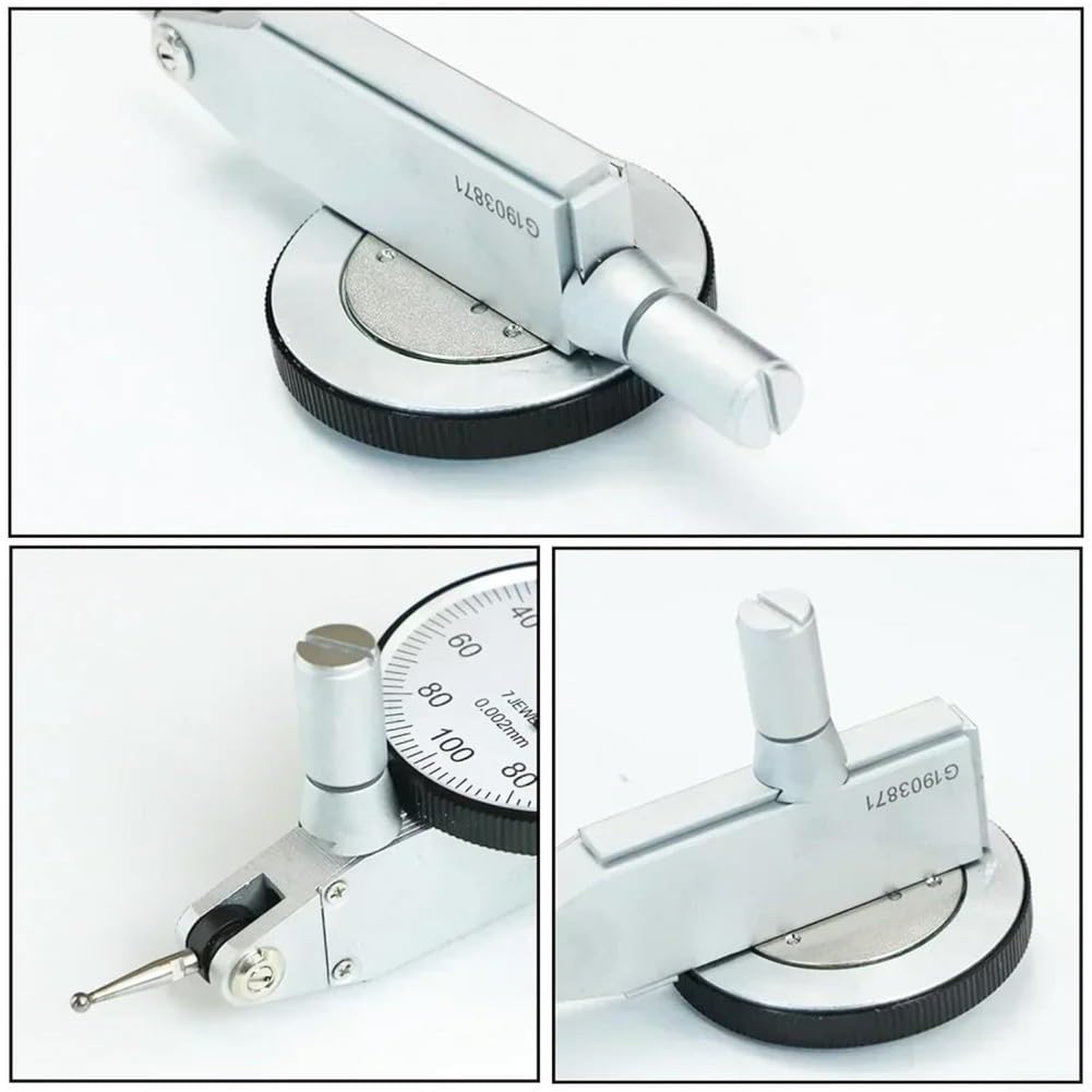 Palanca para calibre que proporciona un rango de 0 a 0,2 mm y precisión de 0,002 mm con 40 mm de diámetro, adecuada para uso mecánico
