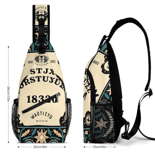Sling Shoulder Backpack for Women Men Anti-Theft Multipurpose Outdoor Sport Daypack Travel Bag, Ancient Magical Spirit Board Art Chest Day Bag Backpack2