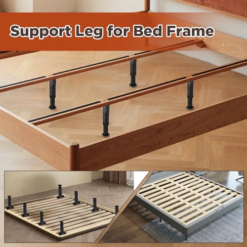 Mekueeex 8 PCS Adjustable Height Bed Support Legs (5.1\"-8.3\") for King Queen Bed Slats, Black, Plastic, Round, Industrial Style, 620 lbs Weight Capacity - Thumbnail 3