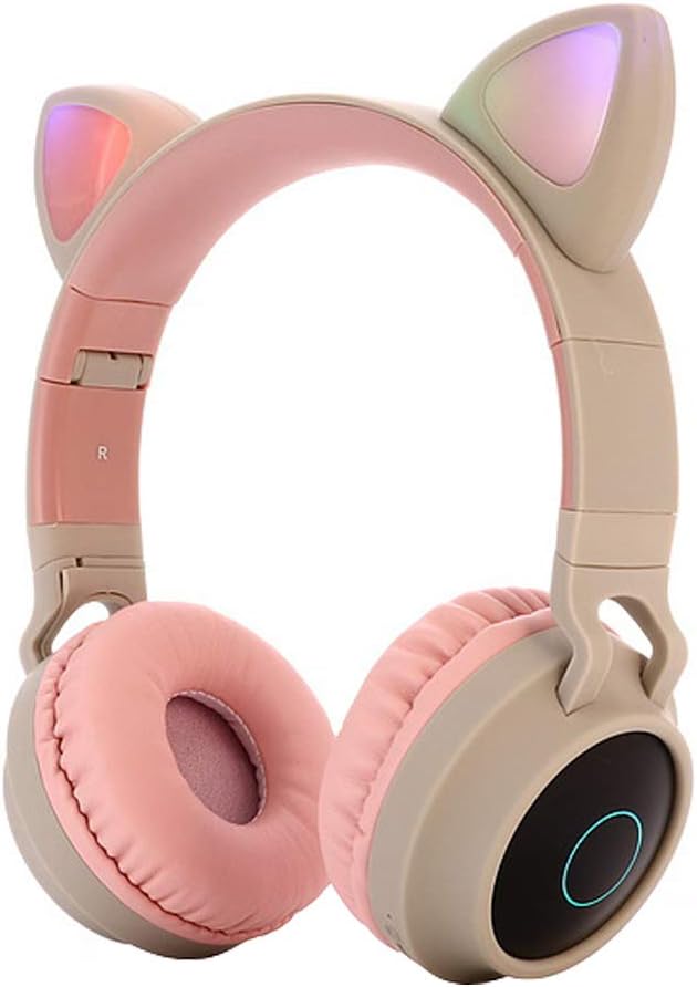 Luckyu Kids Bluetooth 5.0 Cat Ear Headphones Foldable On