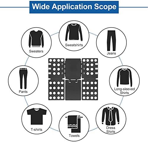 T shirt Folding Board shirt Clothes Folder Easy and Fast for Kid and Adult to Fold Clothes Black