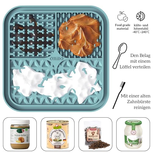 OHMO Schleckmatte Hund, Leckmatte für Welpen Katze 2 Pcs für Haustier, Angst Relief und langsam füttern Leicht zu Reinigen, Lebensmittelqualität Silikon BPA-frei