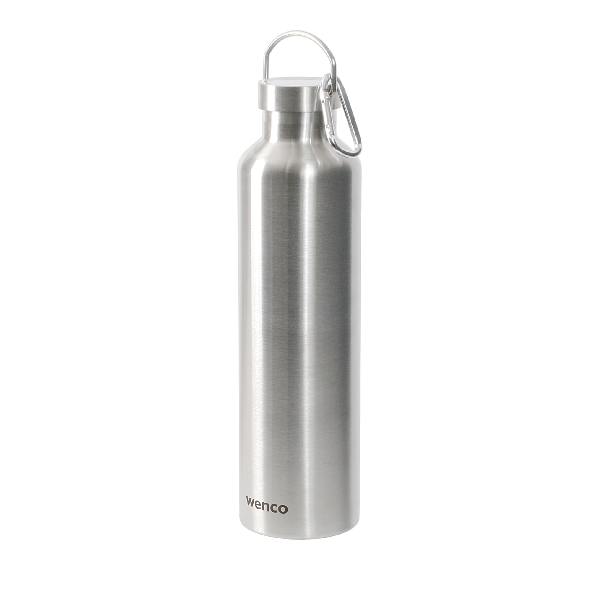wenco Butelka do picia ze stali nierdzewnej, 1 l/1000 ml, izolowana i zabezpieczona przed wyciekiem, do zimnych i gorących napojów, może być również używana jako termos – z sitkiem do herbaty – nadaje