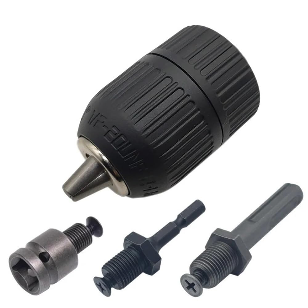 4 szt. Zestaw adapterów szybkowymiennego uchwytu wiertarskiego, gwint 1/2"-20UNF, szybkozłącza 2-13 mm do chwytu SDS-Plus i 1/4" sześciokątnego