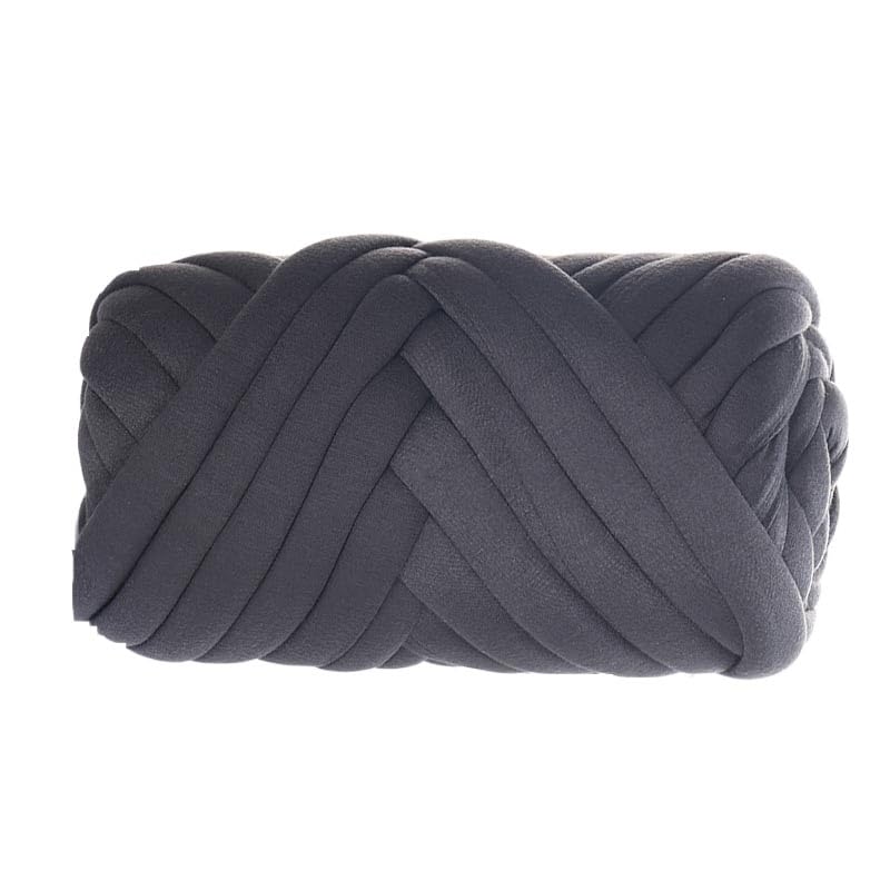Lana Para Tejer 0,5 KG de punto grueso de ganchillo, manta tejida de algodón suave y grande, hilado grueso Lanas Para Crochet (Color : 0.5kg Dark Gray)