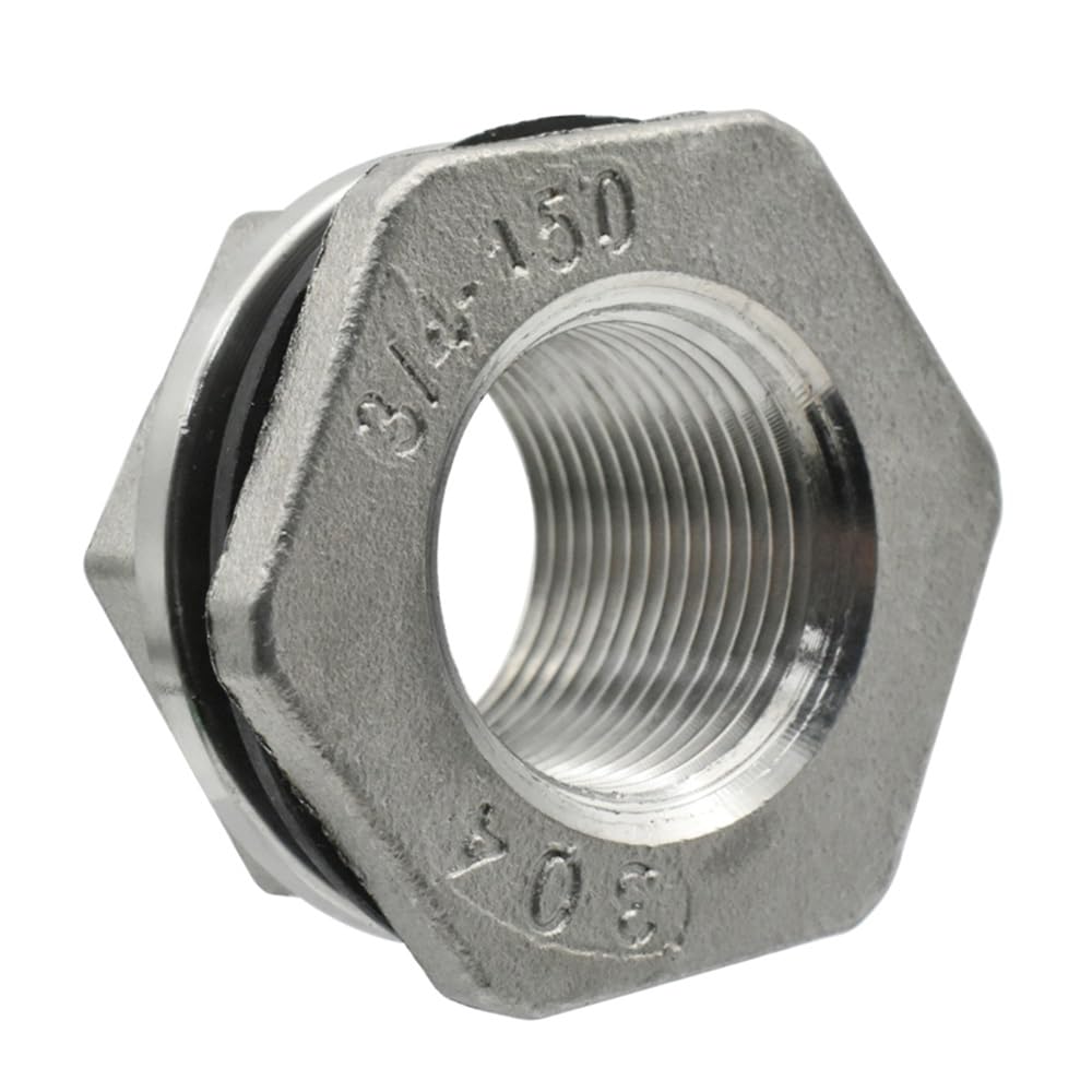 Acoplador De Conexión, 1/2 "3/4" 1 "1-1/4" 1-1/2 "2" BSP Rosca Hembra Acoplador De Conexión De Tubería De Acero Inoxidable 304 Orificio De Drenaje del Tanque De Agua Plateado(DN25)
