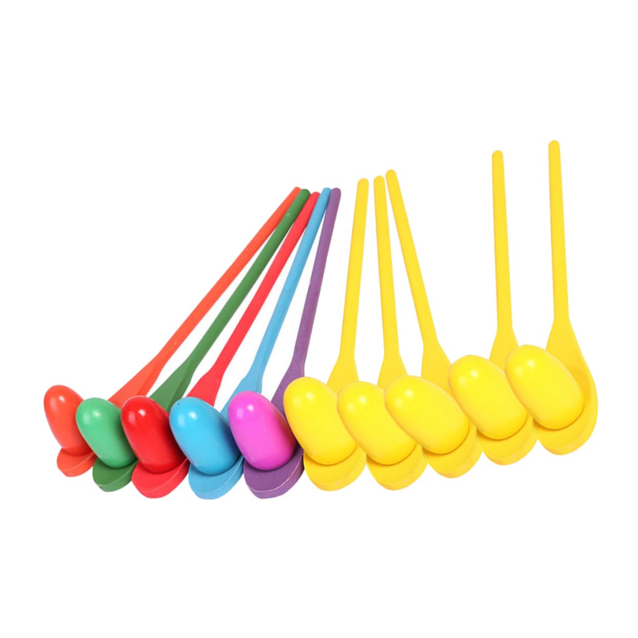 BRIGHTFUFU Spoon Relay Race Toys 10 Sets of Wooden Spoon Ball Game Balance Game Training Tool for Boys and Girls