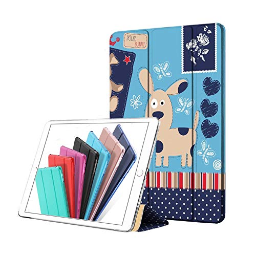 Image of DuraSafe Cases iPad PRO 12.9 3 Gen 2018 [ iPad 12.9 Inch 3rd ] A1876 A2014 A1895 A1983 MTEL2HN /A MTEM2HN /A MTFN2HN /A Trifold Printed Hard Smart PC Transparent Back Cover - Puppy Friend