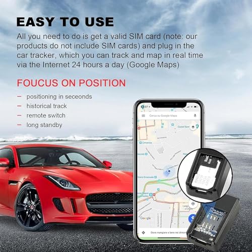 GPS Tracker for Vehicles No Subscription, Mini Smart GPS Tracker Real-Time Locator, Magnetic Case Anti-Theft Micro Vehicle Tracking Device with App for Cars, Kids, Elderly, Pets, Wallet, Luggage, Grey