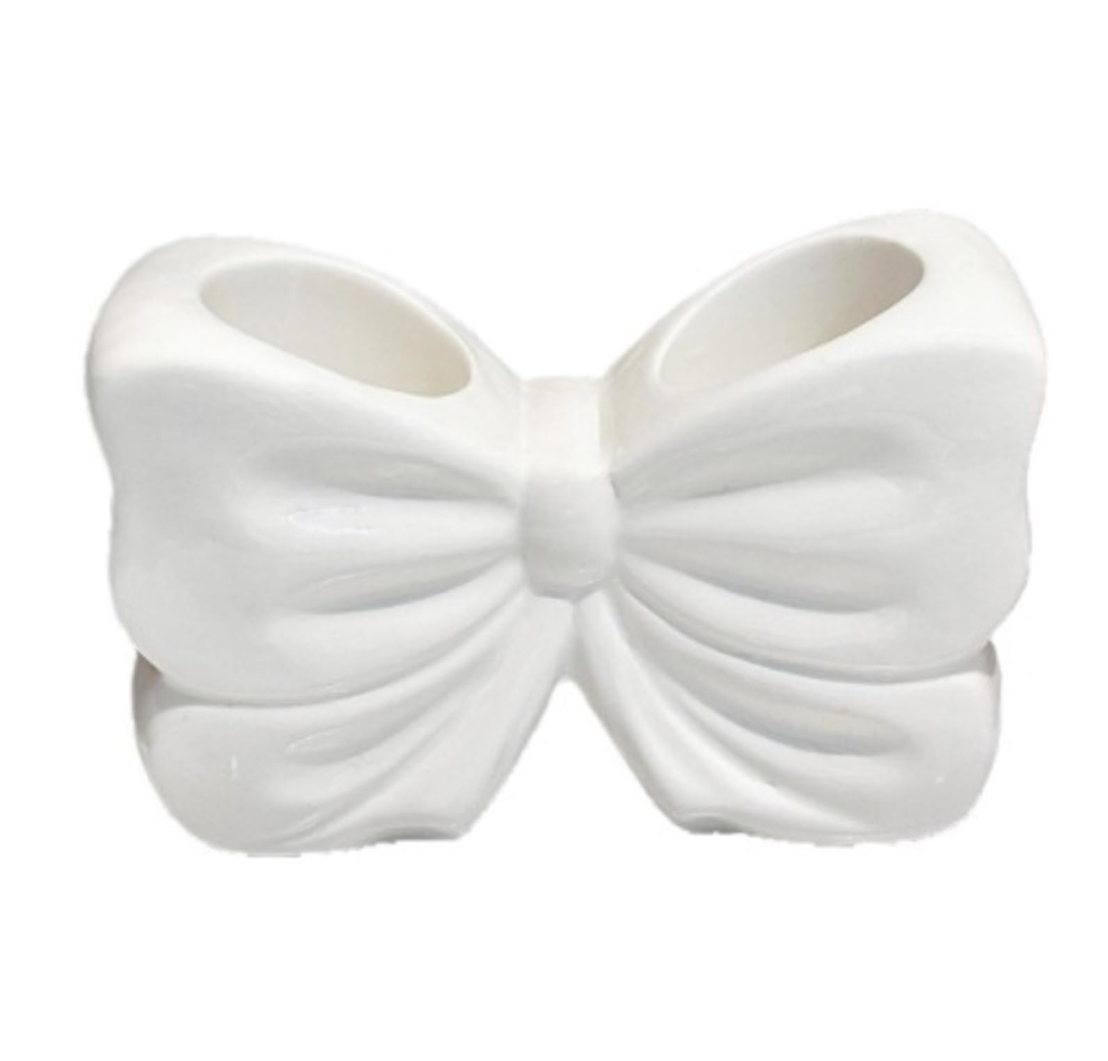 Organizador Cepillos De Dientes Soporte For Cepillo De Dientes Bowtie, 2 Ranuras, Decoración Baño, Portátil, Secado Rápido For Encimera Accesorios De Baño(White)