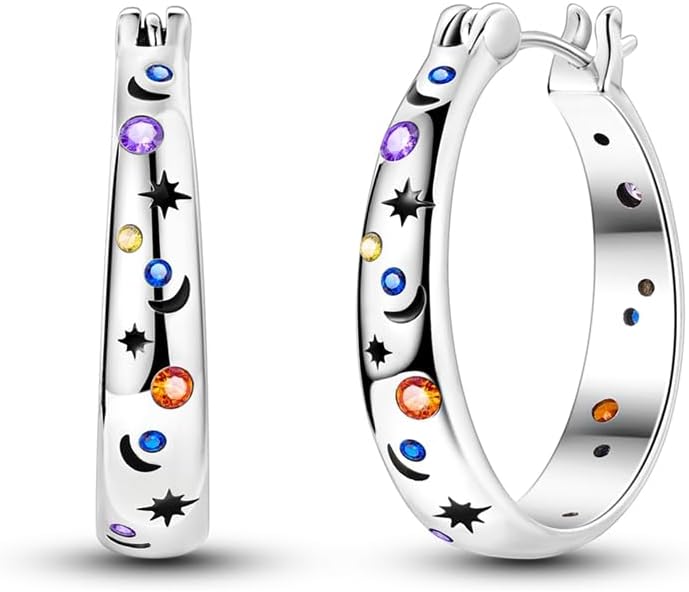 MULA 925 Sterling Silver Hoop Earrings for Women Cute Earrings 5A Cubic Zirconia