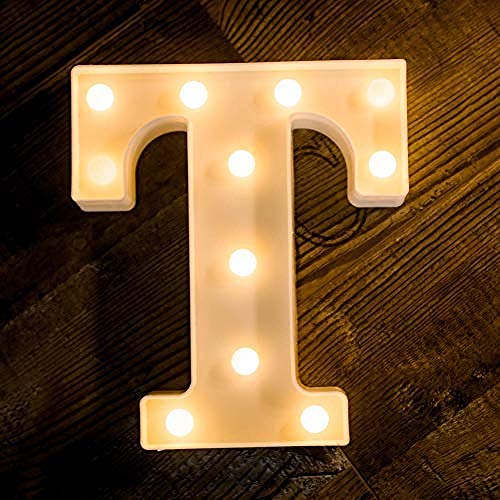 ENLAZY 26 Letras del Alfabeto Iluminado marquesina número Luces Signo para la luz de la Noche Fiesta de cumpleaños de la Boda lámpara de Navidad decoración de la Barra del hogar con Pilas, t