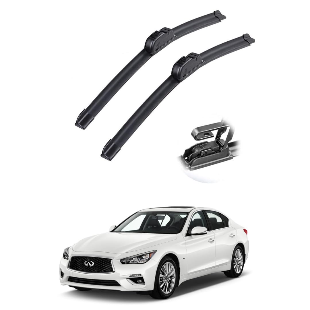 Replacement for Infiniti Q50 Windshield Wiper Blades - 26"+17" Front Window Wiper - fit 2014-2022 Vehicles - Flat Factory Aftermarket