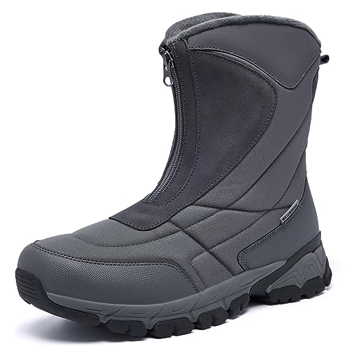 SHULOOK Women's Winter Snow Boots Warm Fur Lined Waterproof Non-slip Zipper Insulated Mid-Calf Boots