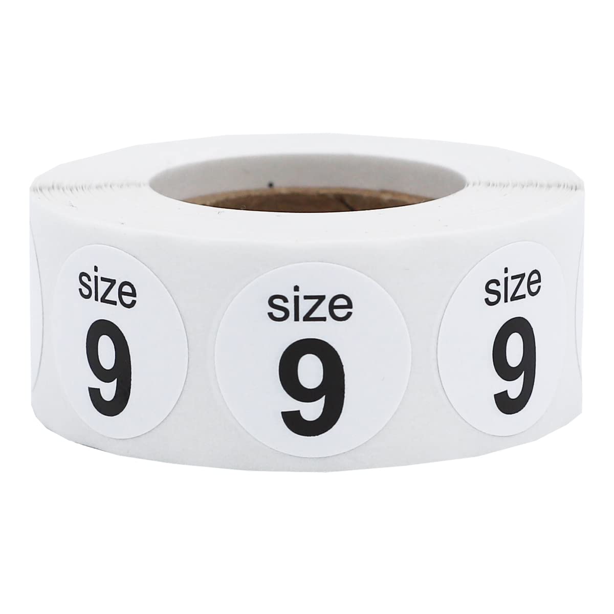Shoe Size 9 White Stickers for Retail Clothing 0.75 Inch 500 Total Adhesive Labels