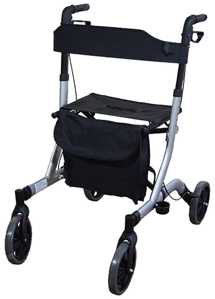 Aidapt grigio pieghevole ultra leggero Deluxe deambulatore a quattro ruote (idoneo per IVA sollievo nel Regno Unito)