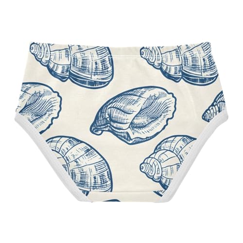 Cotton Toddler Underwear Floral Vintage Sea Shells Blue Light Beige Panties Little Girl Animals Underpants Briefs 2t2