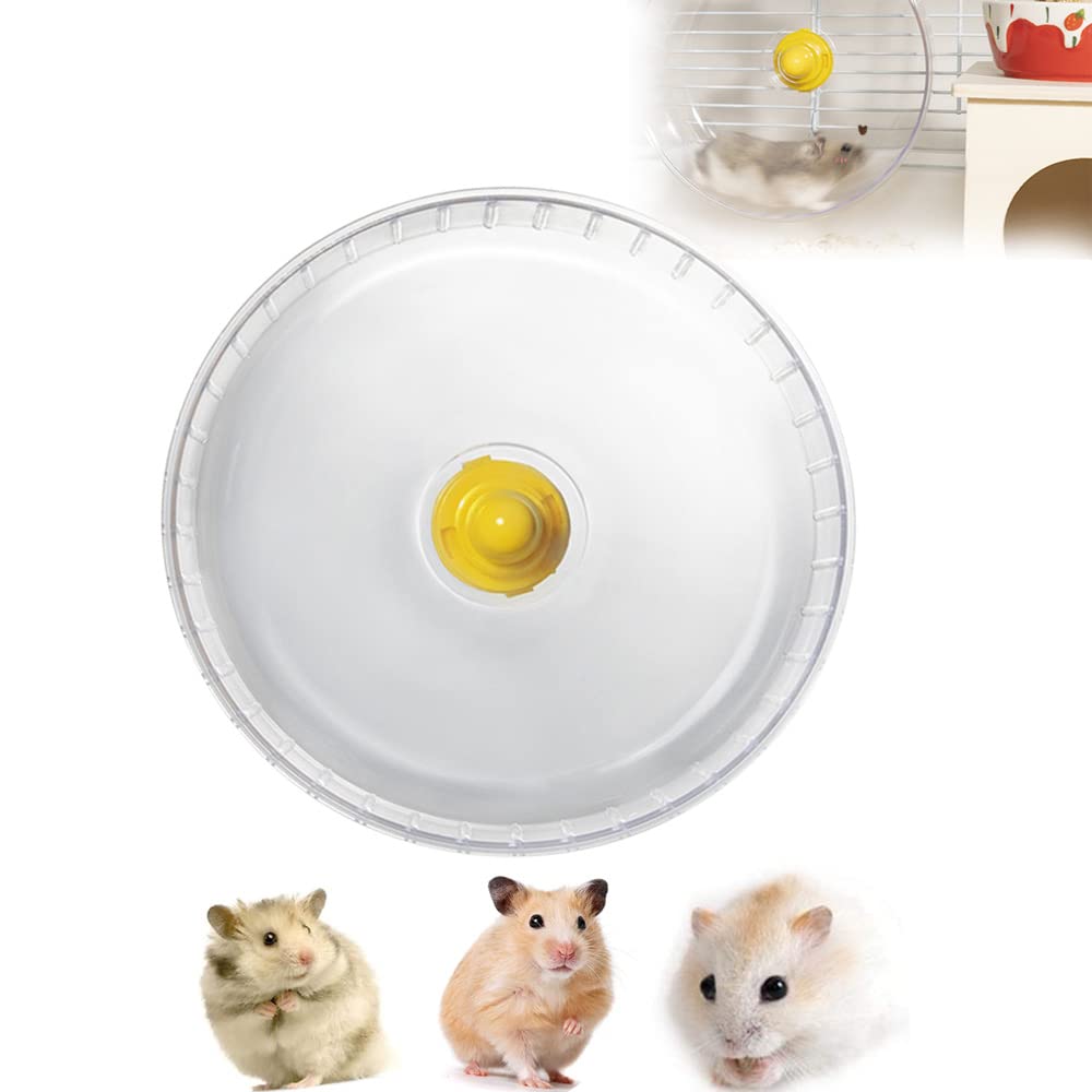 Hamster Rueda, Hámster Rueda de Ejercicio, Hámster Rueda de Correr, Rueda Silenciosa de Hámster, para Totoro Mouse Squirrel Small Animal Pet Sports Training Toy, Transparente, 17cm/7 Pulgadas