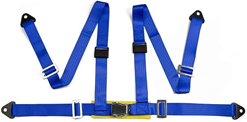 eat Belts Style Competition - Arnés de seguridad de 4 puntos a presión de 2 pulgadas, arnés de cinturón de seguridad con Camlock (azul)