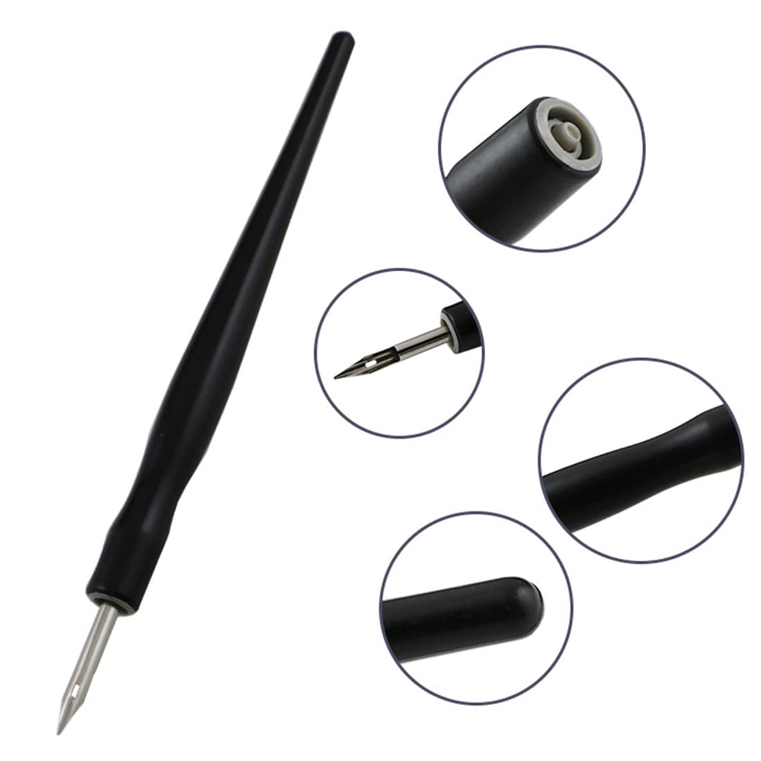 Ejoyous Set di penne stilografiche vintage con dip a set con 5 punte di ricambio penna Calligrafia penna, di calligrafia a mano nera