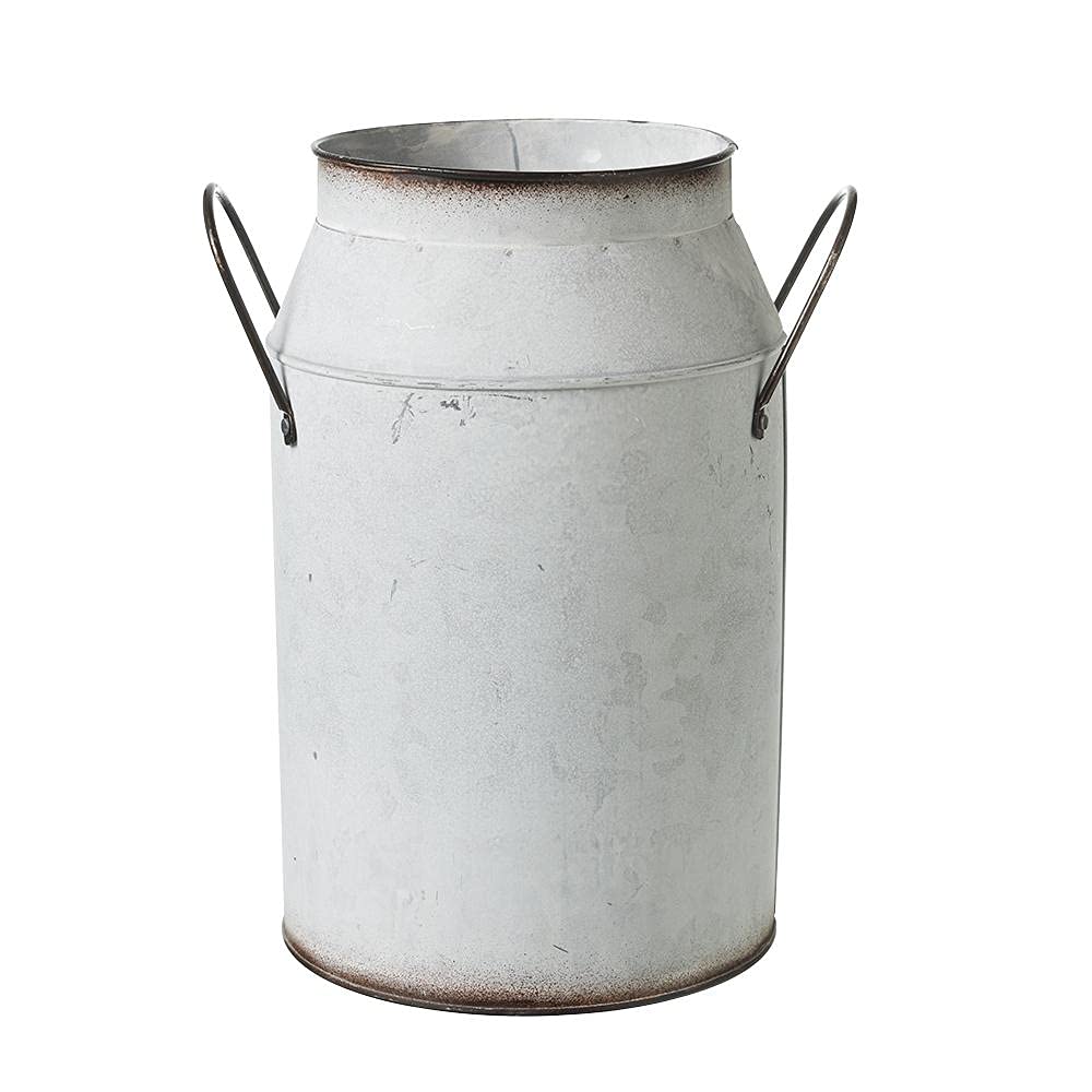 Riversdale Tin Milk Churn - Vintage Metal Flower Vase Plant Pot (H25 x Ø16cm)
