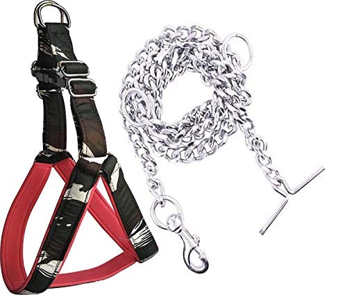 THE PAW SQUAD® Combo Padded Designer 0.75 inch Chest Belt Harness with 12 no.Chain not for Puppy. (B0BZVH8JW7) Amazon Price History, Amazon Price Tracker