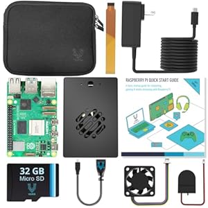 Vilros Raspberry Pi 5-8GB Starter Kit – Turbo Cooled Edition – Memoria de 32 GB (negro aluminio)