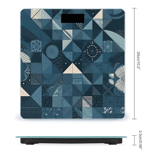 Báscula digital de precisión diseño geométrico azul miniatura 2