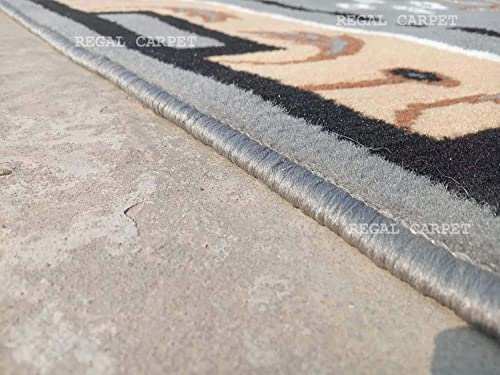 Image of BCF Area Rug 6X8 feet, Grey HT3 Carpet for Home Decor | Easy to Clean, Anti-Skid Ideal for Living Room, Bedroom, Hall