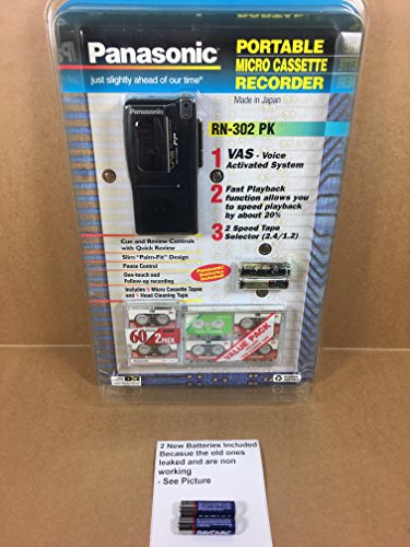Panasonic RN-302 PK Portable Micro Cassette Recorder Value Pack