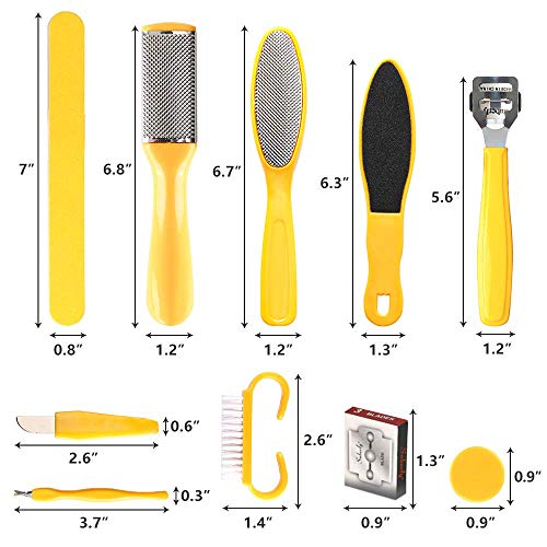 Pedicure Kit, Professional Pedicure Tools Set 10 in 1, Stainless Steel Foot Peel and Callus Remover, Foot Files Foot Rasp Foot Care Kit for Women Men Salon or Home