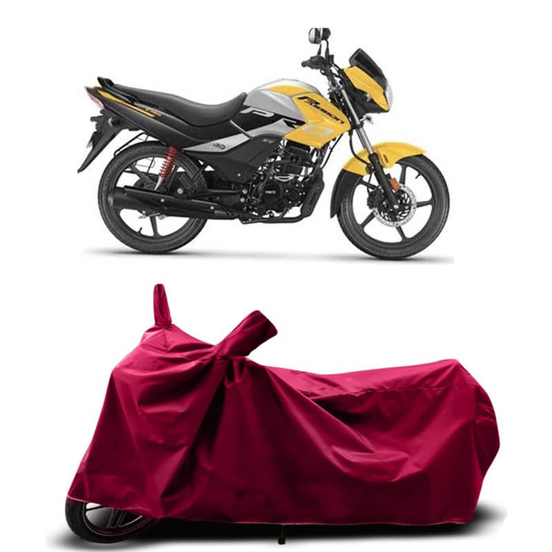 Image of DUFFEL-Two Wheeler Bike Body Cover Compatible for Hero Passion Pro I3s New Bs6 Heat Protectio /UV-Rays /Birds Dropping /DustProof /Waterproof Indoor Outdoor and Parking Full Body Protection [MAHROON]