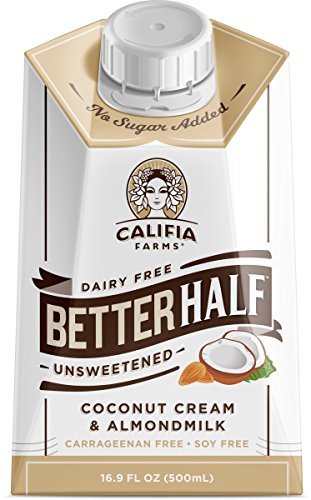 Unsweetened Better Half, Half And Half Substitute, 16.9 Oz (Pack of 6), Almond Milk, Coconut Cream, Coffee Creamer, Keto, Shelf Stable, Dairy Free, Plant Based, Vegan