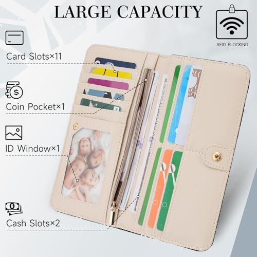 Ultra Slim Thin Denim Wallet Women RFID Blocking Credit Card Holder Bifold Long Ladies Billfold Wallet3